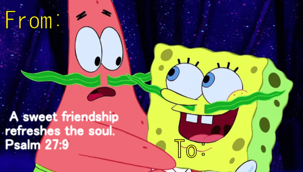 Sponge Bob and Patrick hugging it out